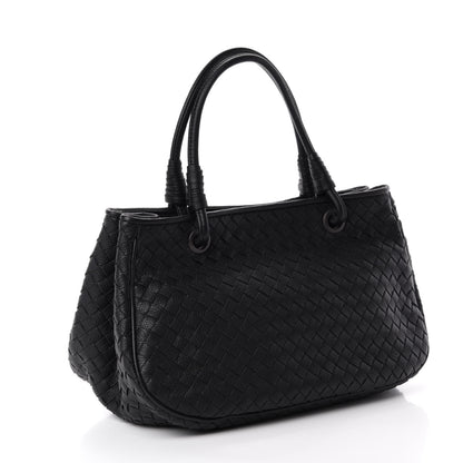 Bottega Veneta Grainy Calfskin Intrecciato Woven Tote Black 3 of 10