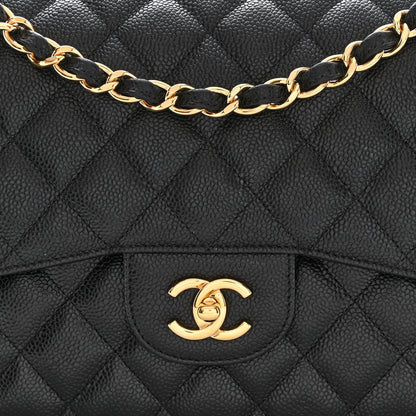 Chanel Caviar Quilted Jumbo Double Flap Black 9 of 15