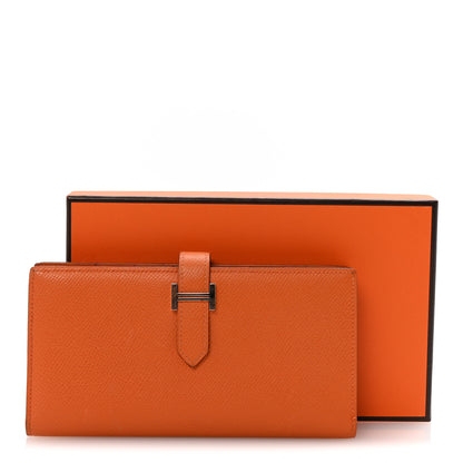 Hermes Epsom Bearn Gusset Wallet Orange 6 of 6