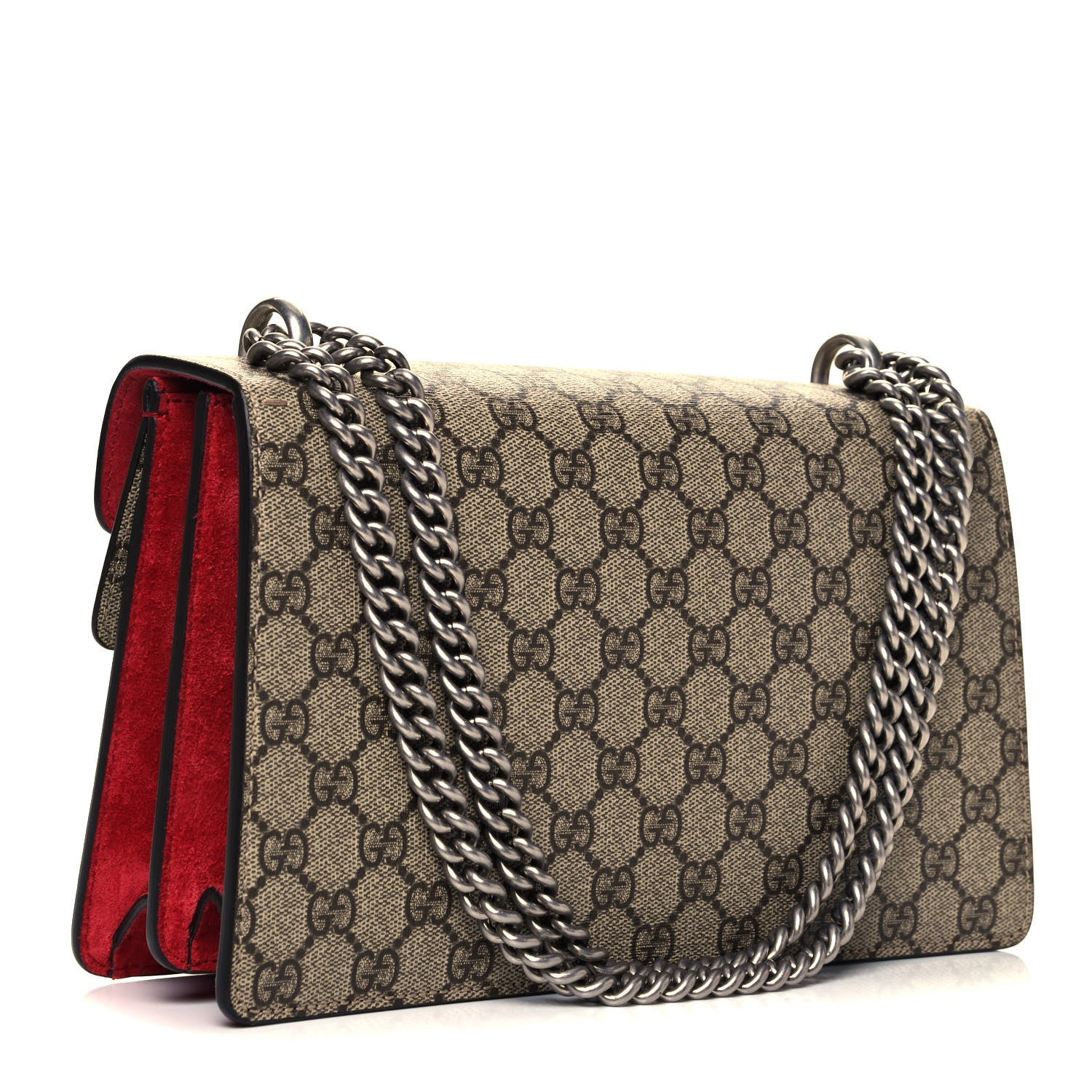 Gucci GG Supreme Monogram Small Dionysus Shoulder Bag Red 3 of 9