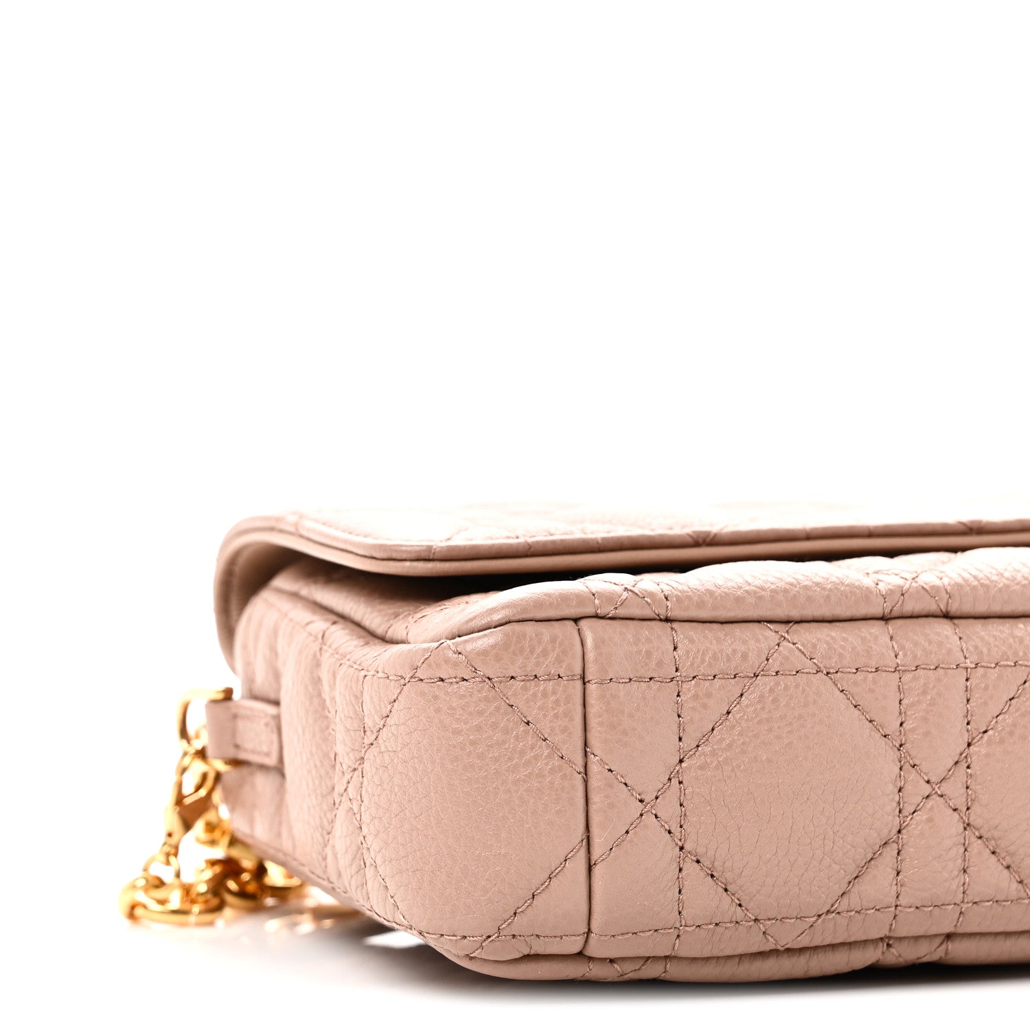 Christian Dior Supple Calfskin Cannage Caro Pouch with Chain Rose Des Vents 8 of 9