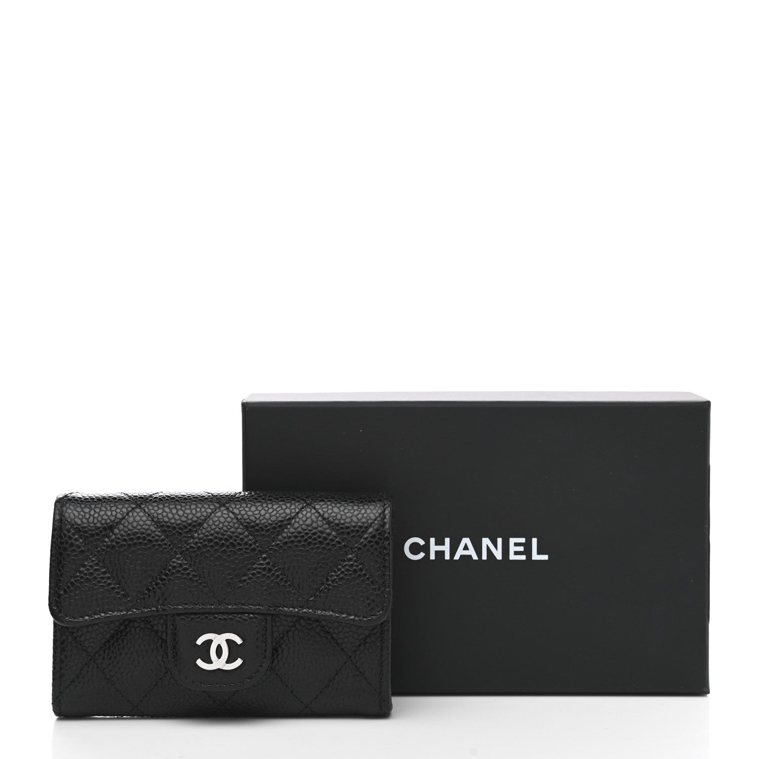 Chanel Caviar Quilted Flap Card Holder Wallet Black 9 of 9