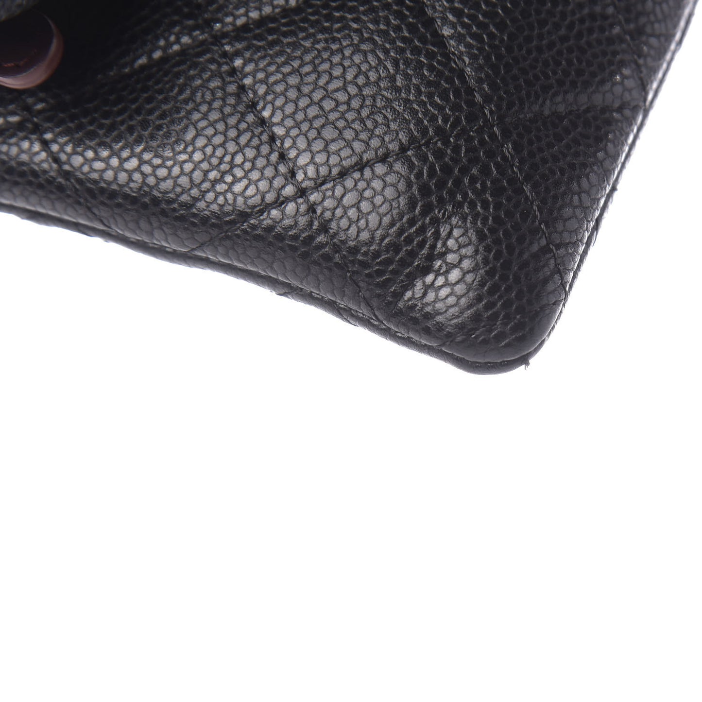 Caviar Quilted CC Beauty Clutch Black