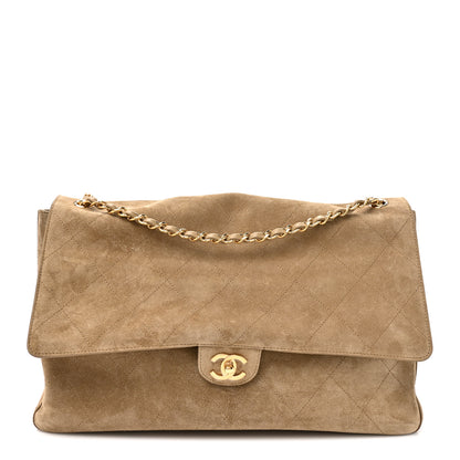 Chanel Suede Calfskin Souplissimo Maxi Flap Dark Beige 1 of 10