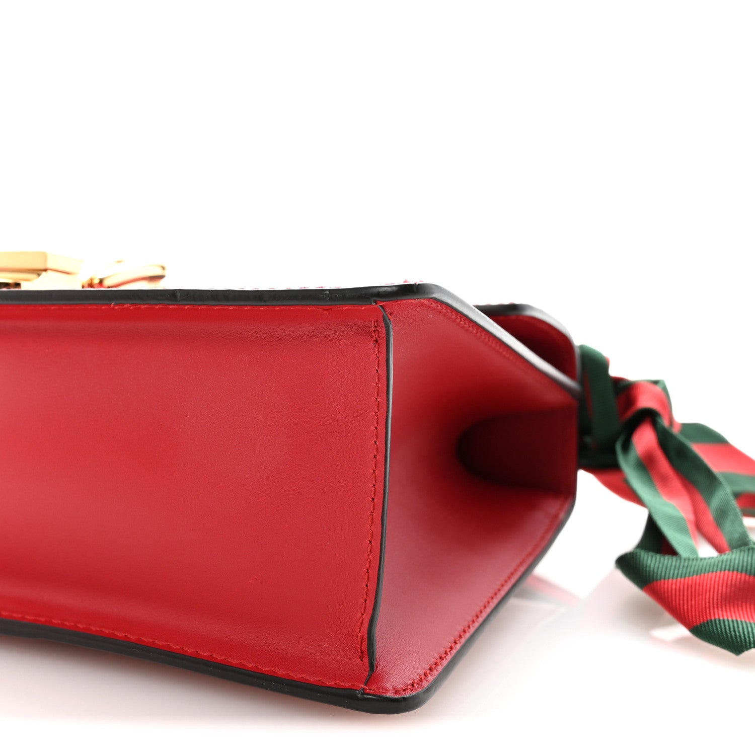 Gucci Calfskin Small Sylvie Shoulder Bag Hibiscus Red 1833494