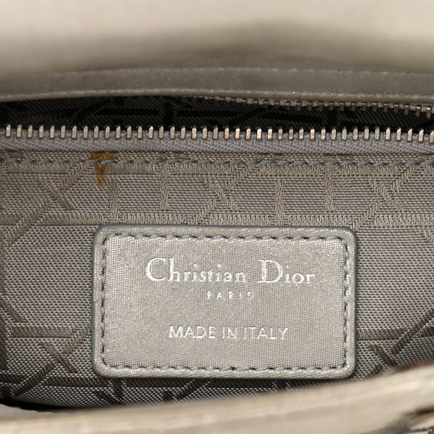 Christian Dior Metallic Lambskin Cannage Mini Lady Dior Grey 5 of 16