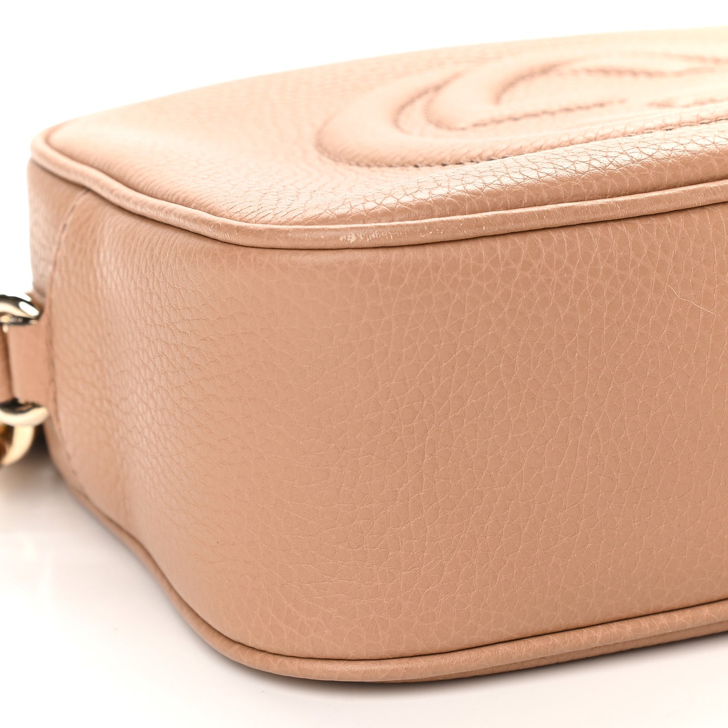 Pebbled Calfskin Small Soho Disco Bag Camelia