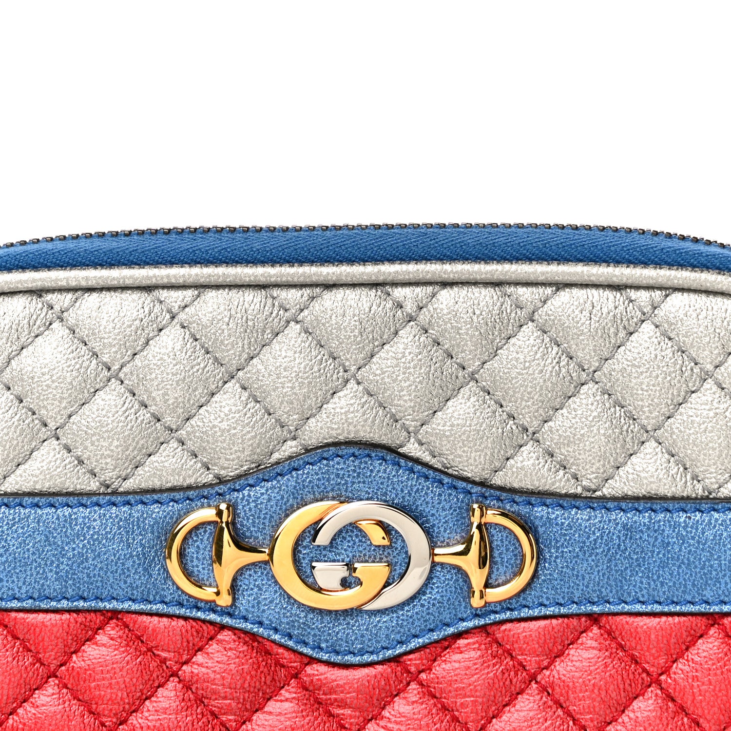 Gucci Laminated Nappa Trapuntata Zumi iPhone Case Rosso Marine Argento 7 of 9