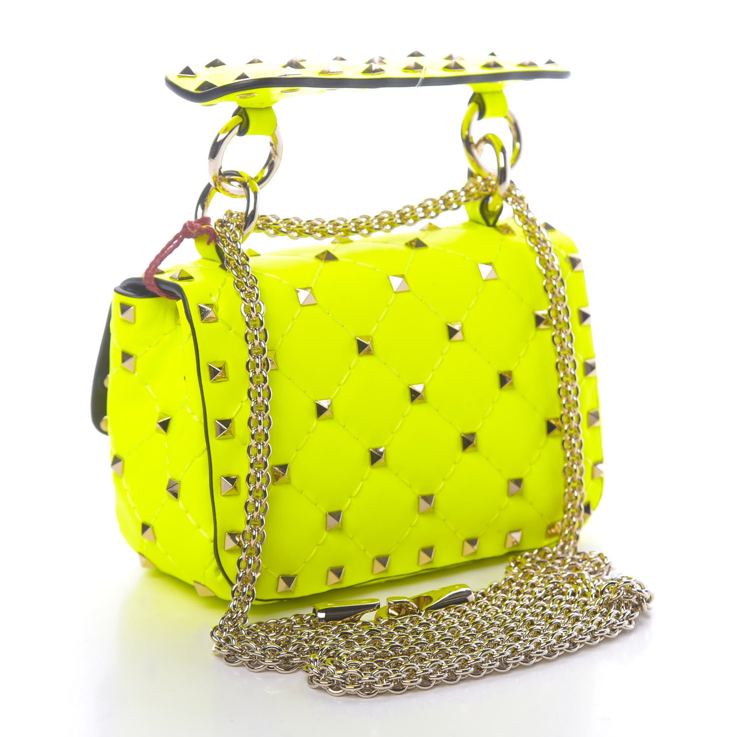 Valentino Garavani Calfskin Micro Rockstud Spike Shoulder Bag Lime 3 of 9