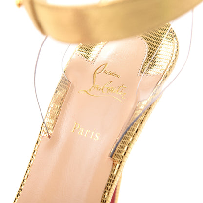 Christian Louboutin Nappa PVC Jonatina 100 Sandals 39 Gold 8 of 9