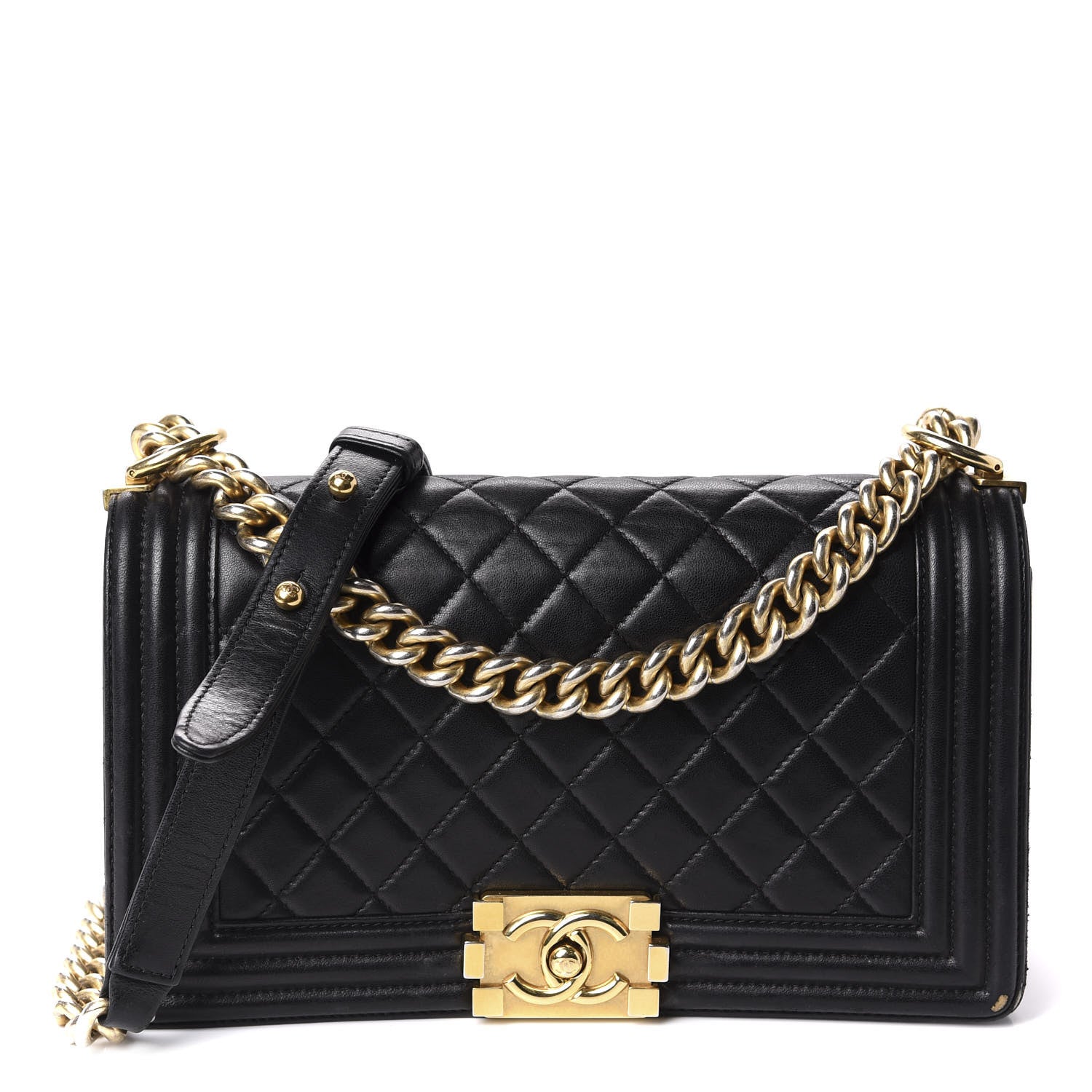 Chanel Lambskin Quilted Medium Boy Flap Black 1 of 12
