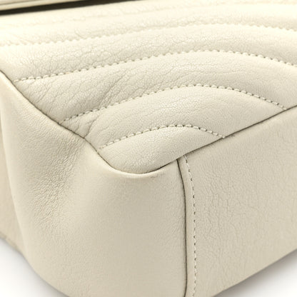 Saint Laurent Sheepskin Matelasse Chevron Monogram Medium College Bag Crema Soft 12 of 14