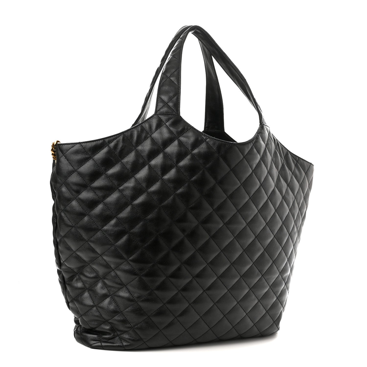 Saint Laurent Lambskin Quilted Maxi Icare Shopping Tote Black 4 of 12