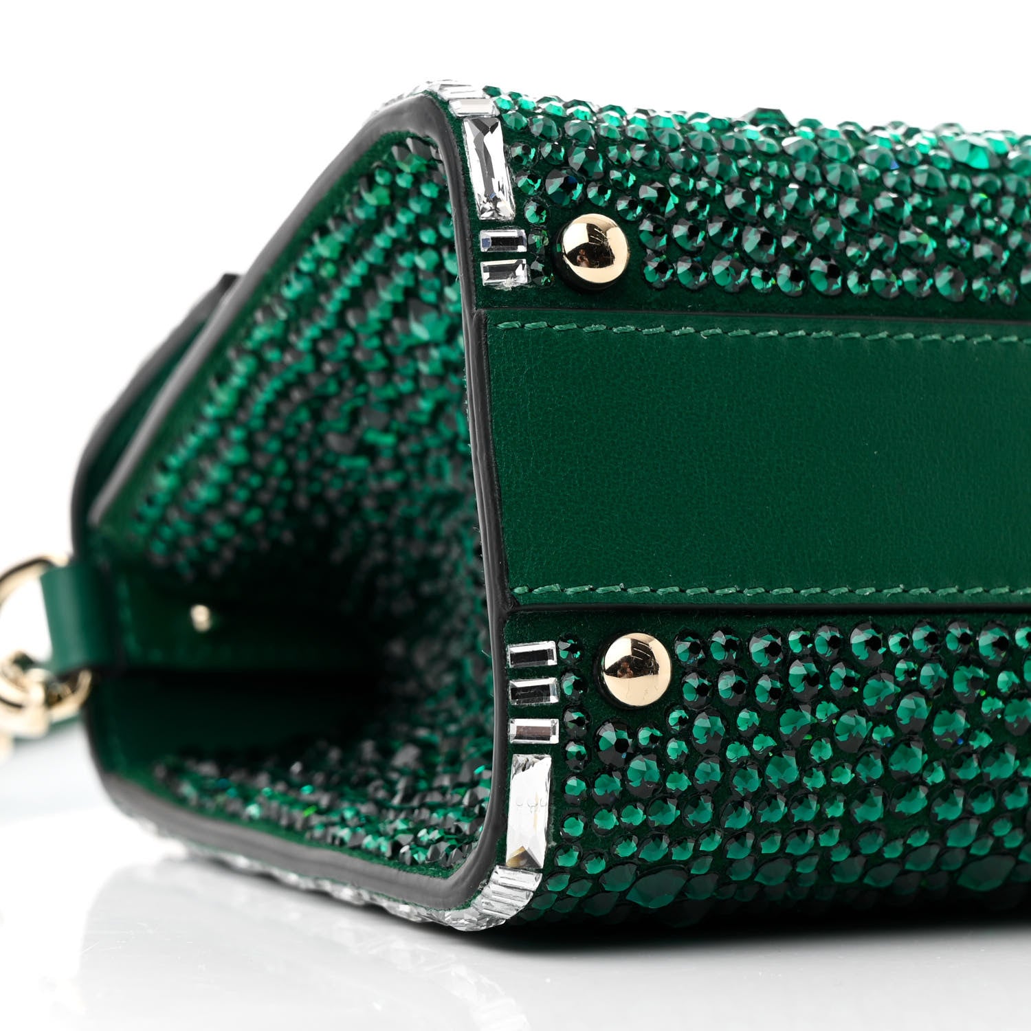 Valentino Garavani Crystal Embroidered Mini Vsling Top Handle Bag Emerald Jungle 8 of 11