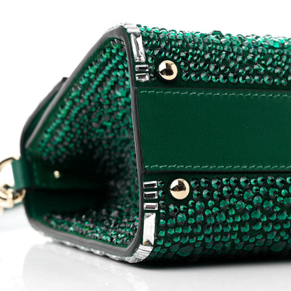 Valentino Garavani Crystal Embroidered Mini Vsling Top Handle Bag Emerald Jungle 8 of 11