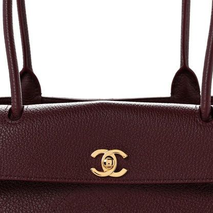 Chanel Grained Calfskin Stitched Urban Essentials Small Shopping Bag Burgundy 7 of 9