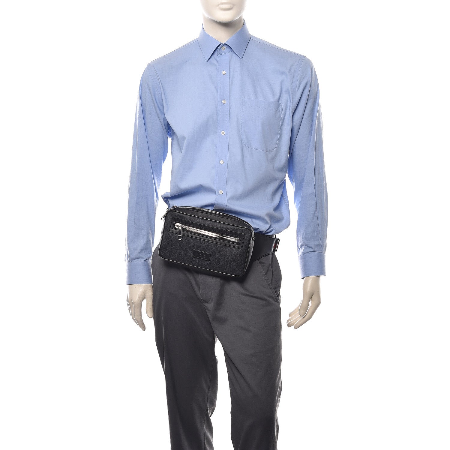 Gucci Soft GG Supreme Monogram Web Belt Bag Black Grey 2 of 12