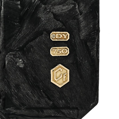 David Yurman 18K Yellow Gold Forged Carbon Wave Tag Pendant 4 of 4