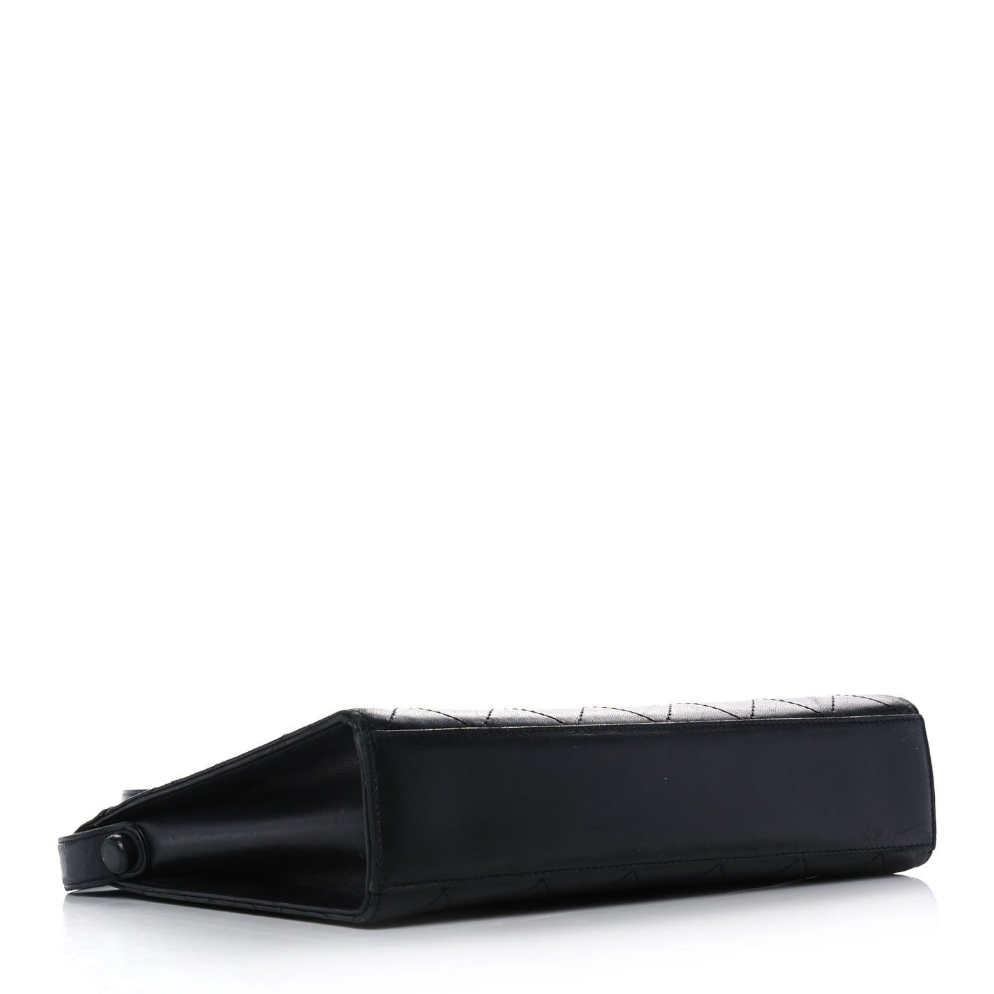 Lambskin Stitched Shoulder Bag Black