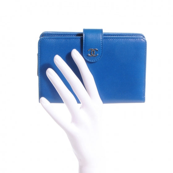 Chanel Caviar Sevruga Zip Pocket Wallet Dark Blue 2 of 8