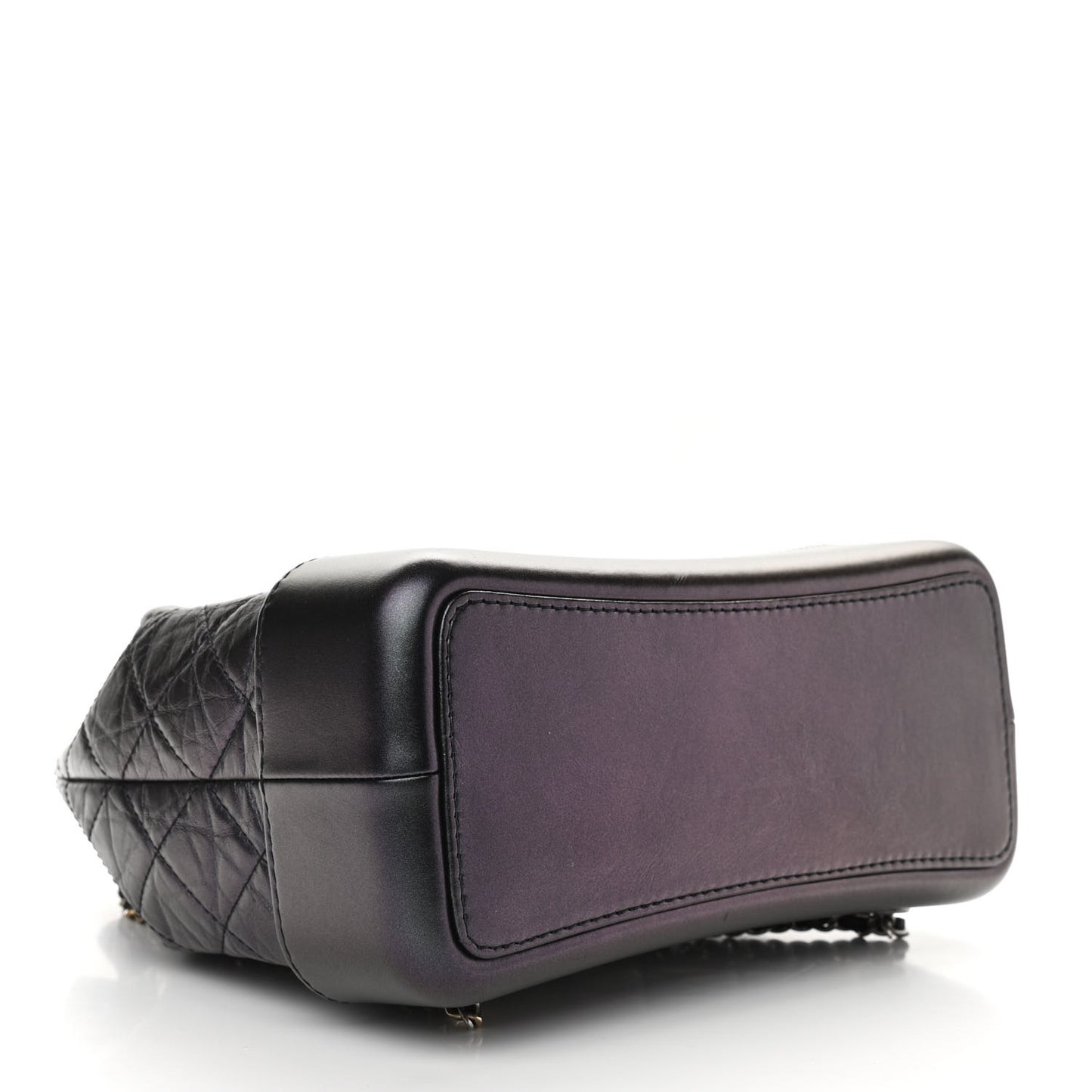 Iridescent Aged Calfskin Quilted Gabrielle Backpack Black