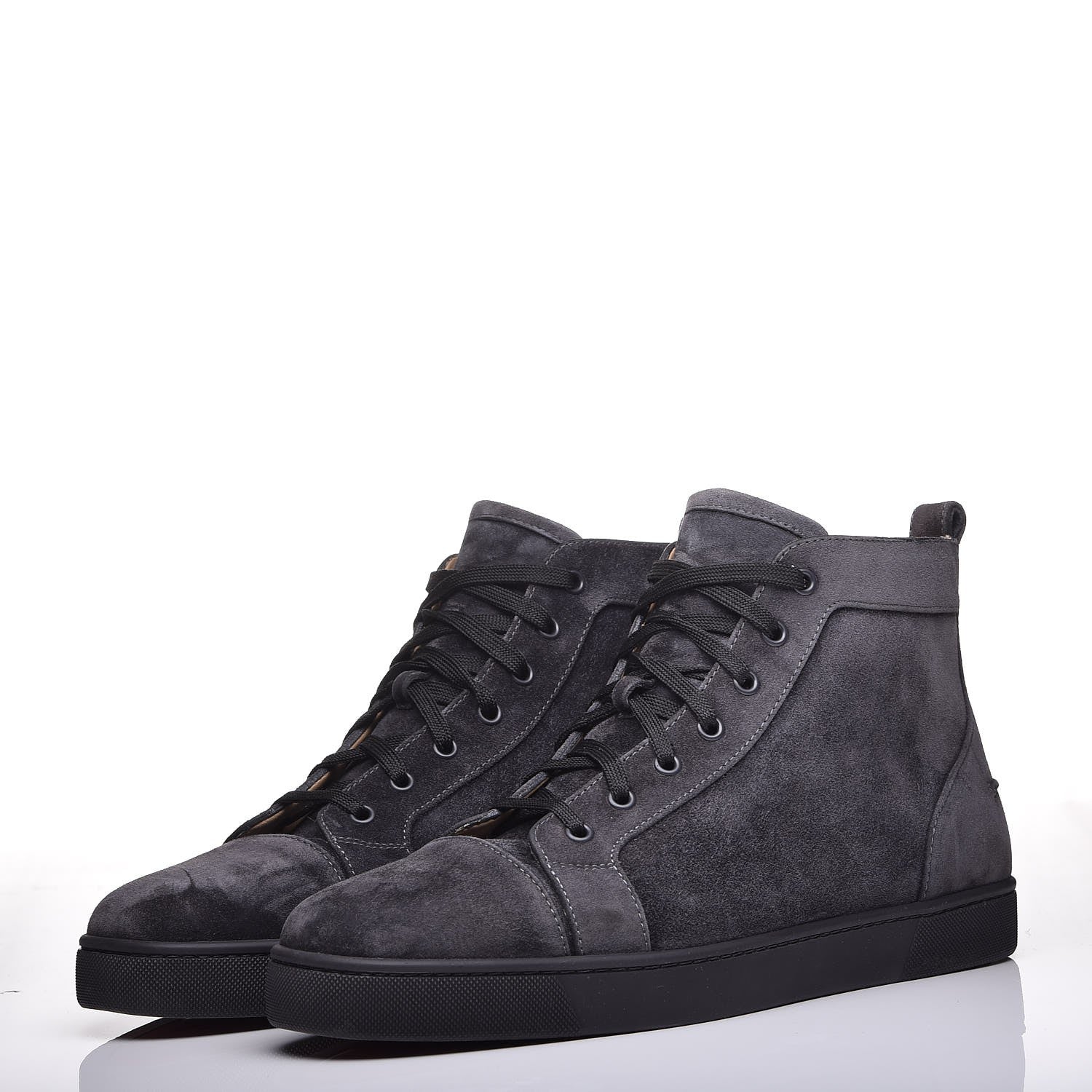 Christian Louboutin Mens Suede Louis Flat Sneakers 46 Grey 3 of 8