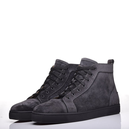 Christian Louboutin Mens Suede Louis Flat Sneakers 46 Grey 3 of 8