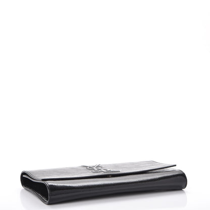Saint Laurent Textured Patent Monogram Large Belle De Jour Clutch Black 4 of 7