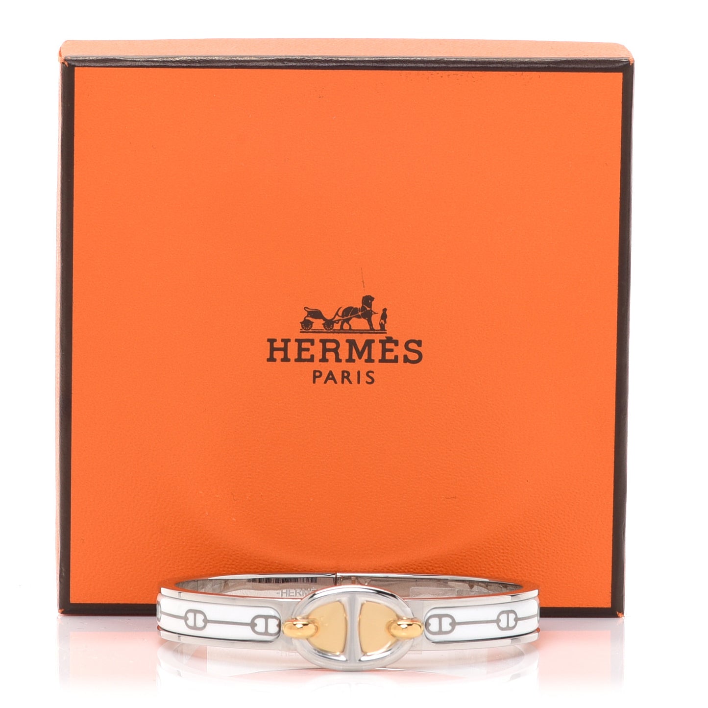 Enamel Mini Farandole Clic Chaine D'Ancre Bracelet Platine White