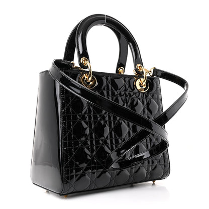 Christian Dior Patent Cannage Medium Lady Dior Black 3 of 10