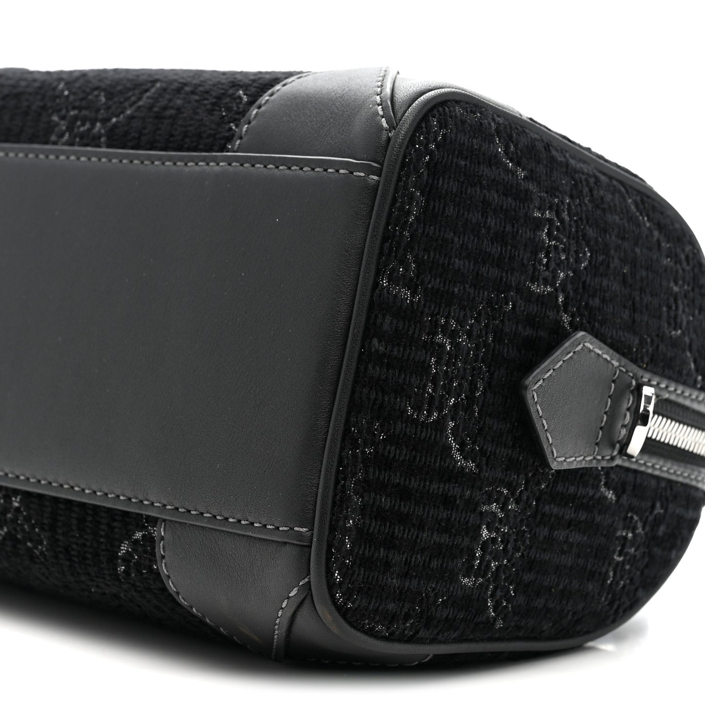 Lauretos Lurex Jacquard Small Ella Boston Bag Black