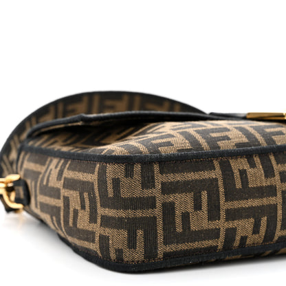 Fendi Fabric Jacquard FF 1974 Large Baguette Tobacco Moro Black 9 of 12