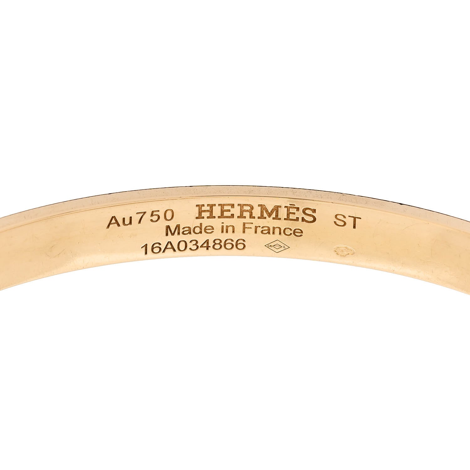 Hermes 18K Yellow Gold Diamond PM Kelly Bracelet ST 3 of 3