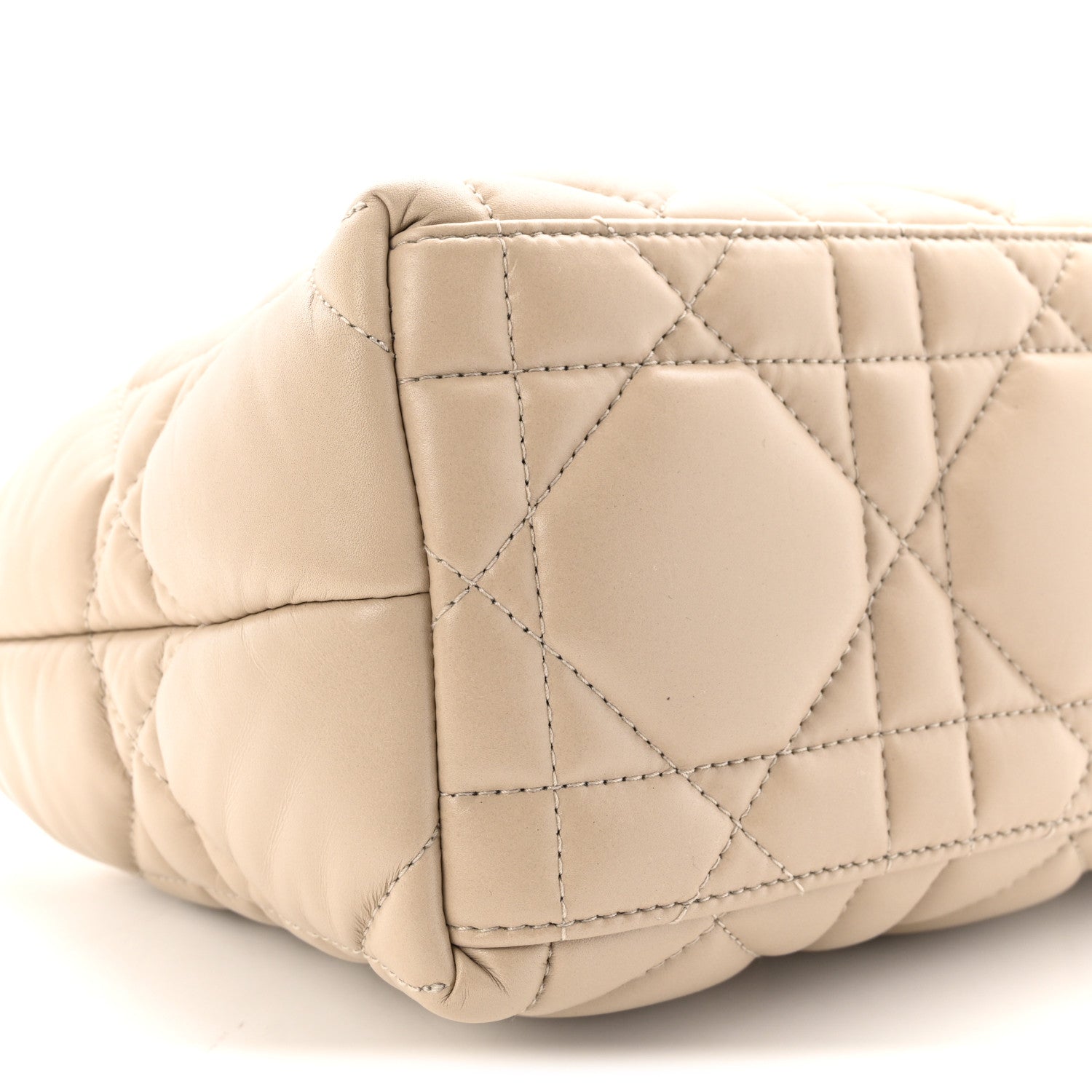 Christian Dior Calfskin Macrocannage Medium Diortravel Nomad Pouch Sand 9 of 10