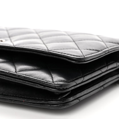 Chanel Lambskin Quilted Wallet On Chain WOC Black 11 of 15