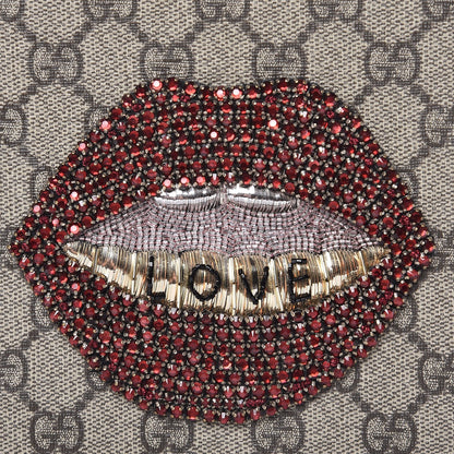 Gucci GG Supreme Monogram Merveilles Lips Zip Pouch Hibiscus Red 8 of 8