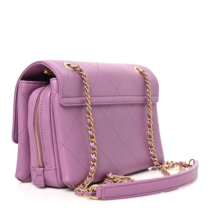 Chanel Lambskin Sleek And Chic Flap Purple 3 of 8