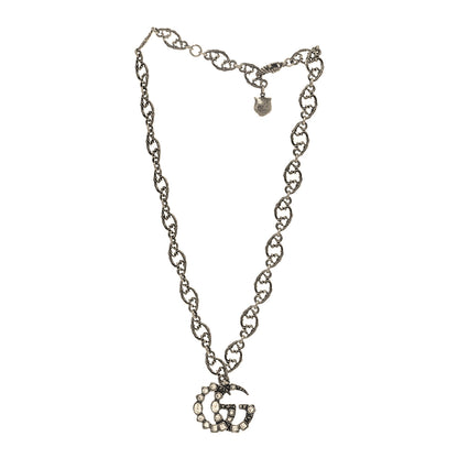 Gucci Crystal Marmont Necklace Aged Silver 3 of 5
