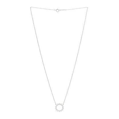 Tiffany Platinum Diamond Small Open Circle Pendant Necklace 3 of 4