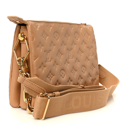 Louis Vuitton Lambskin Embossed Monogram Coussin PM Camel 3 of 12