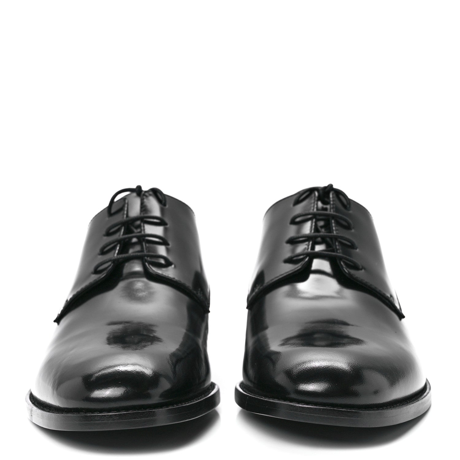 Christian Dior Shiny Calfskin Womens Derby Shoe 37.5 Black 2 of 9