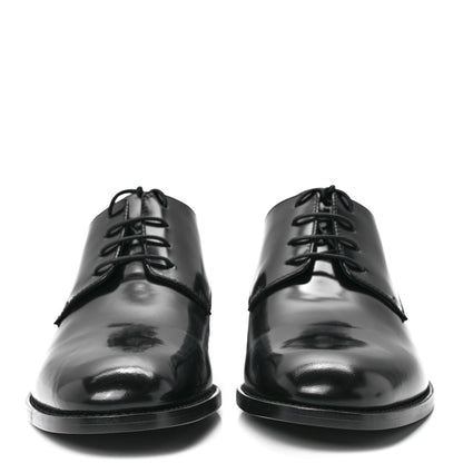 Christian Dior Shiny Calfskin Womens Derby Shoe 37.5 Black 2 of 9