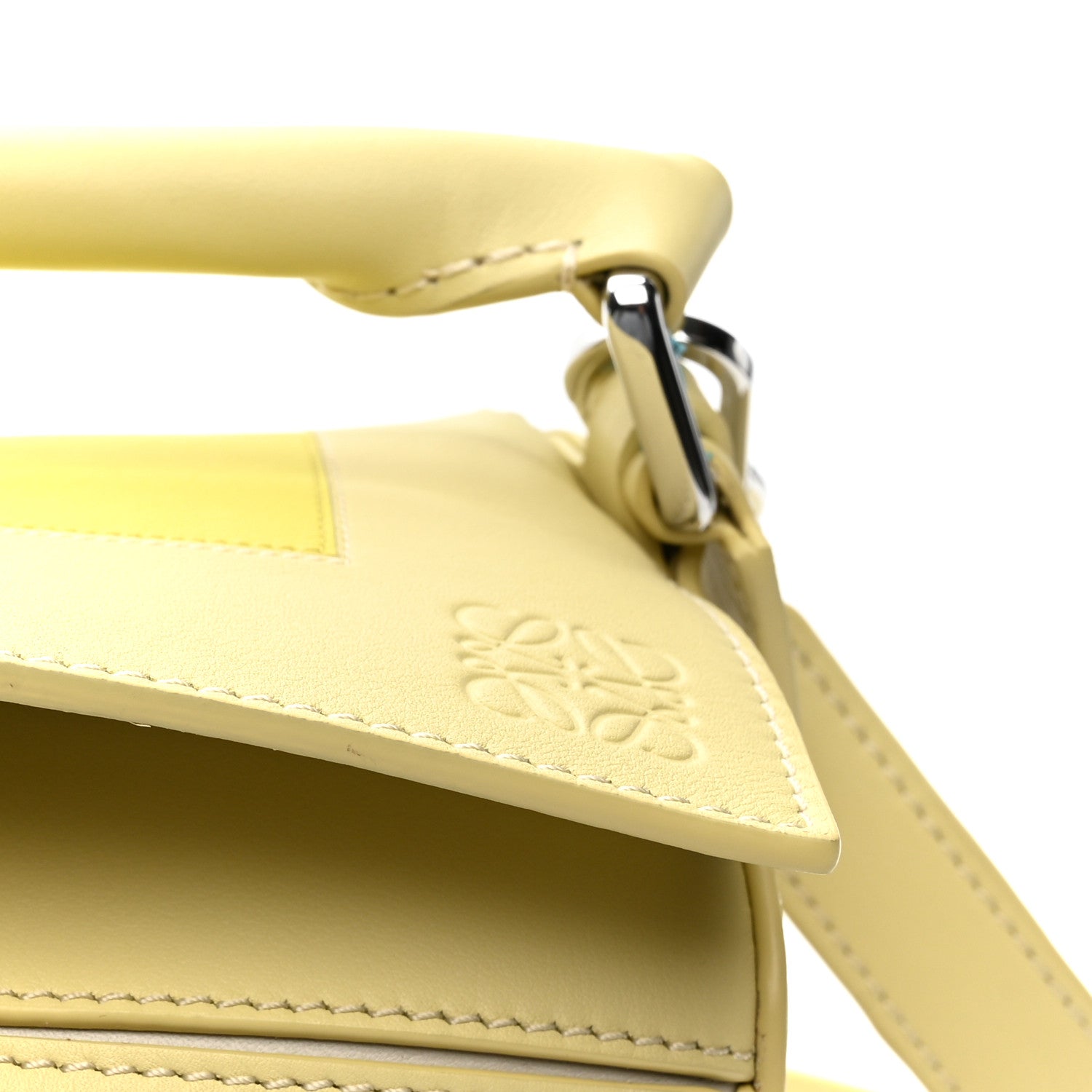 ゆな LOEWE ナッパアイレ イエローとベージュのバッグ 限定カラー Loewe X ALBERS Nappa Calfskin Small Puzzle Bag Pale Grey Light
