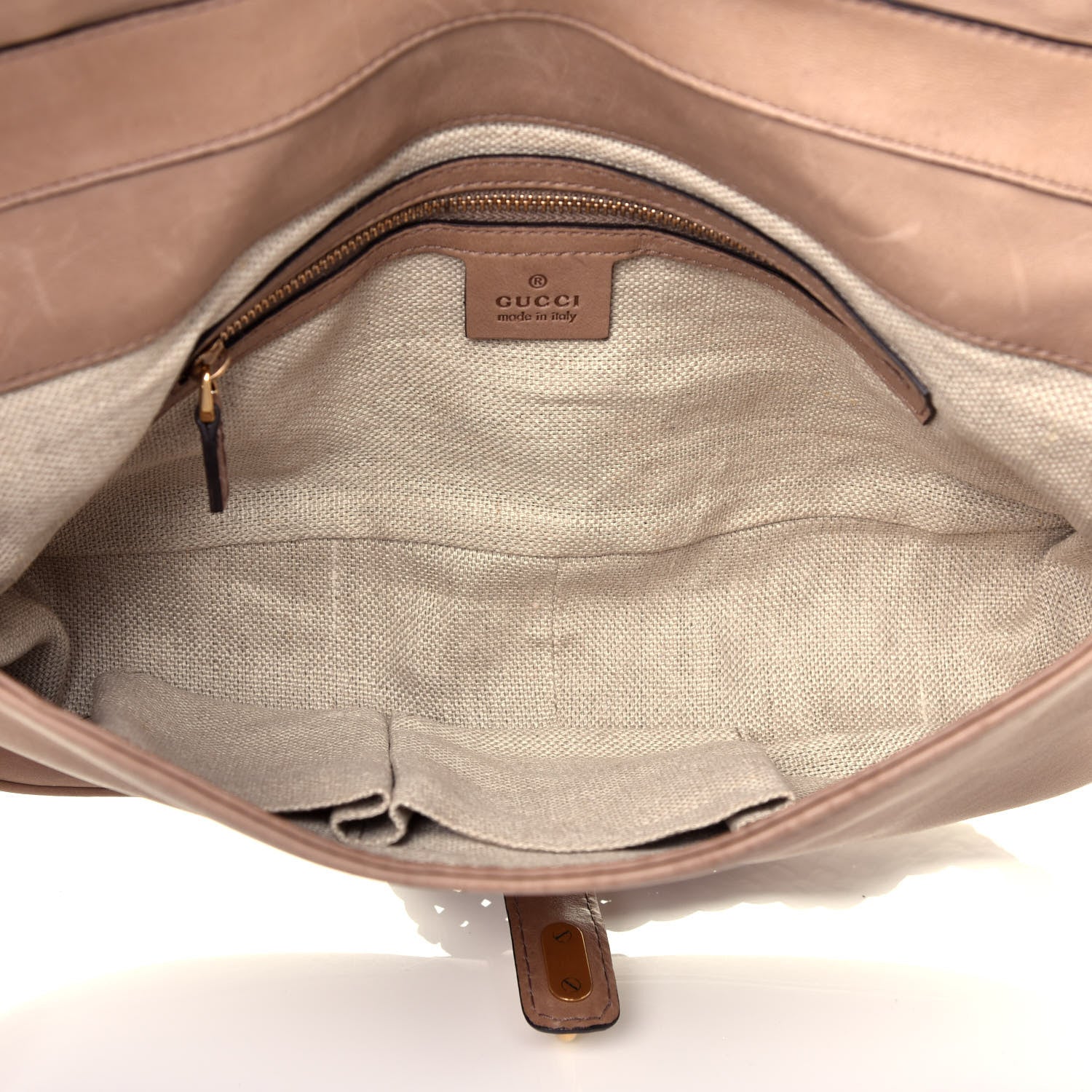 Gucci Calfskin Handmade Medium Flap Shoulder Bag Sahara Sand 5 of 9