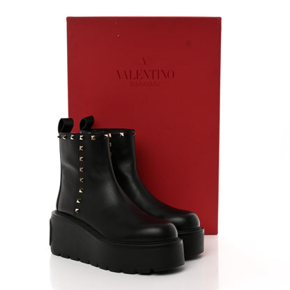 Valentino Garavani Calfskin Rockstud VLOGO Uniqueform Chelsea 55/85mm Flatform Ankle Boots 41 Black 10 of 10