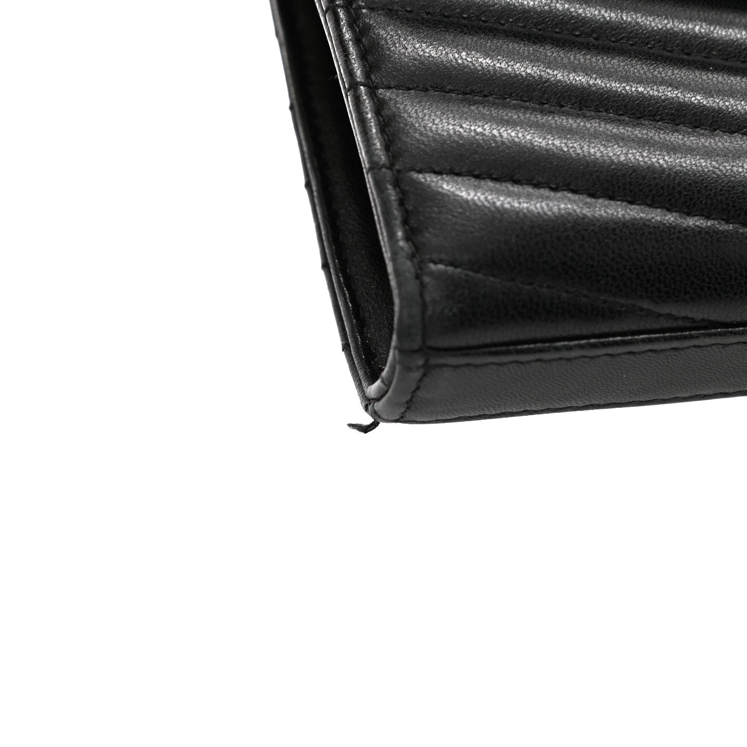 Saint Laurent Lambskin Matelasse Chevron Monogram Sulpice Chain Wallet Black 23 of 26