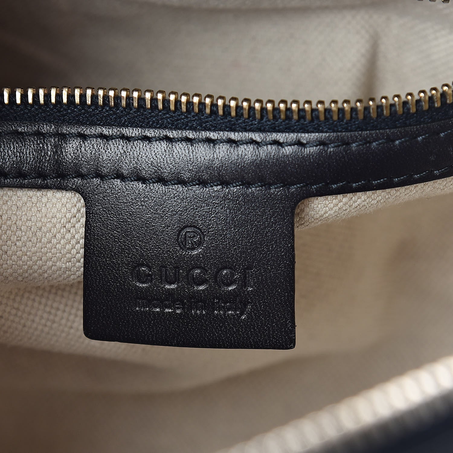 Gucci Monogram Vintage Web Small Boston Navy 6 of 10