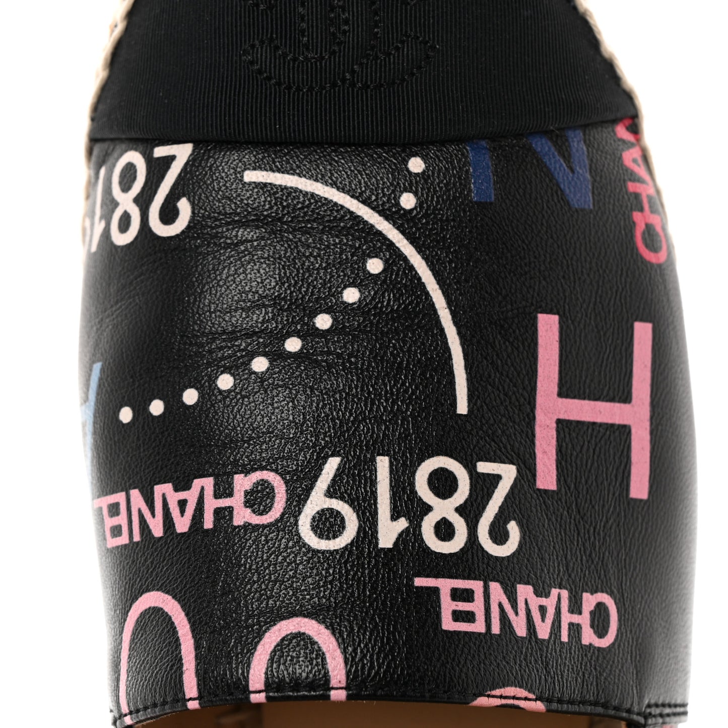Lambskin Grosgrain Printed Espadrilles 38 Multicolor Black