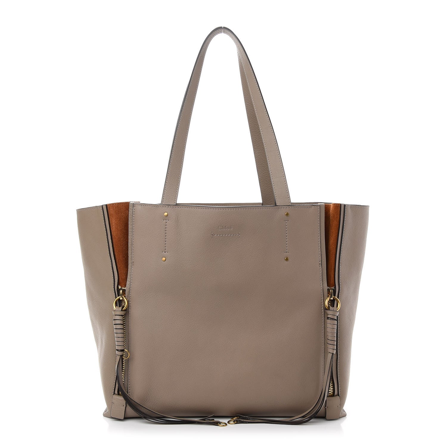 Chloe Smooth Calfskin Medium Milo Shopping Tote Motty Grey 1 of 8