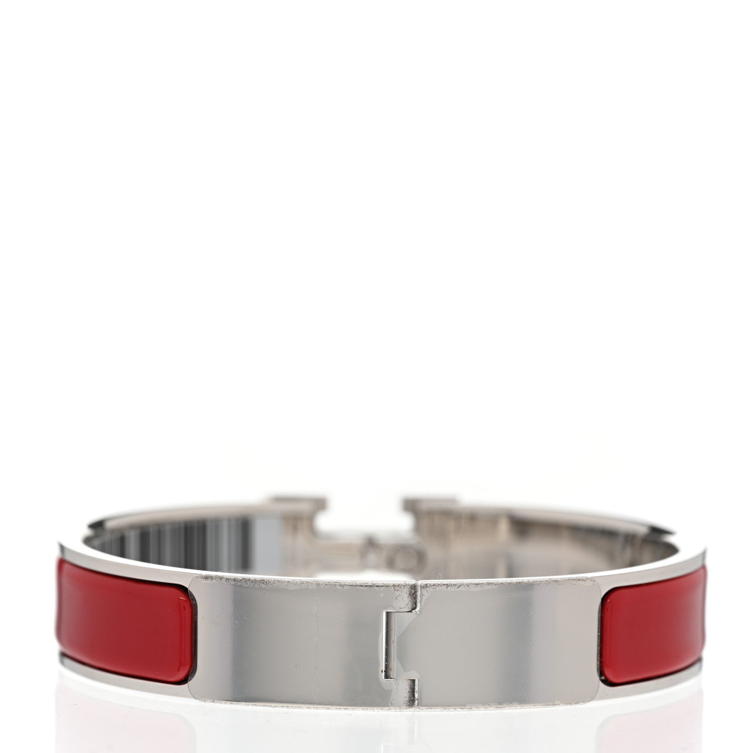Hermes Enamel Narrow Clic Clac H Bracelet PM Rouge 3 of 5